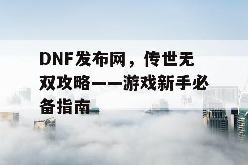 DNF发布网，传世无双攻略——游戏新手必备指南