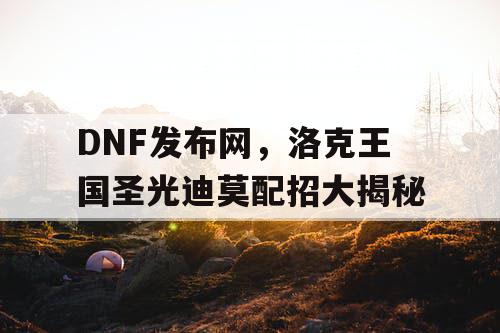 DNF发布网，洛克王国圣光迪莫配招大揭秘