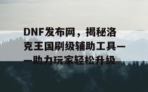 DNF发布网，揭秘洛克王国刷级辅助工具——助力玩家轻松升级