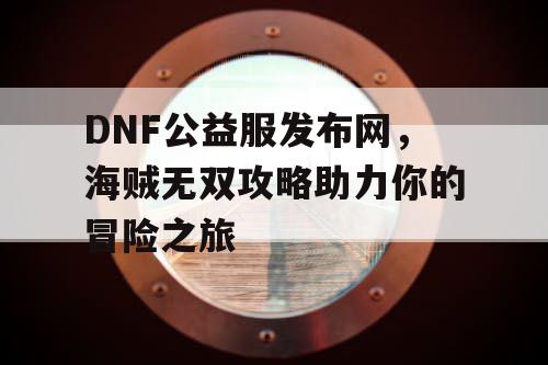 DNF公益服发布网，海贼无双攻略助力你的冒险之旅