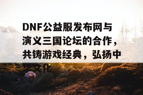 DNF公益服发布网与演义三国论坛的合作，共铸游戏经典，弘扬中华文化