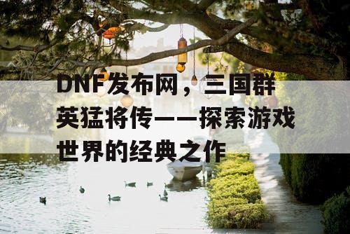 DNF发布网，三国群英猛将传——探索游戏世界的经典之作