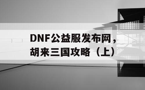 DNF公益服发布网，胡来三国攻略（上）