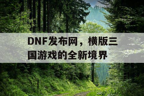 DNF发布网，横版三国游戏的全新境界